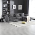 thumbnail image 4 of Miekor Furniture 112" Oversized Sectional Sofa Cloud Couch for Living Room, Modern Chenille L Shaped Couch, Comfy Boucle Modular Sofa Sleeper with Moveable Ottoman & Memory Foam MK3437, 4 of 12