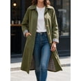 thumbnail image 4 of Spring Fall Women Plaid Patchwork Long Sleeved Single Breasted Casual Trench Coat, 4 of 6