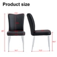 thumbnail image 3 of Dining Chairs Set of 4, PU Office Chairs with Electroplated Metal Chair Legs, Modern Minimalist Dining Chairs, Kitchen and Dining Room Chairs Suitable for Restaurants, Living Rooms, and Offices, Black, 3 of 9
