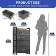 thumbnail image 6 of ModFusion Modern 5 Foldable Drawers Fabric Dresser Unit Organizer with Wood Handle – Dark Gray, 6 of 8