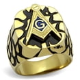 thumbnail image 1 of Alamode TK2372-8 Hommes IP Or Bague en Acier Inoxydable avec Époxy en Bleu Capri - Taille 8, 1 of 1