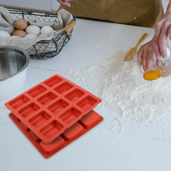 UPOUART 2-Piece Dark Red Non-Stick Silicone Molds for Chocolate, Candy, Baking, and Dessert Making