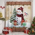 thumbnail image 6 of Christmas Shower Curtain, 72" x 72", Xmas Snowman Pine Tree Snowflakes Wood Grain Gold Waterproof Bathroom Curtain Washable Shower Curtain Set with 12 Hooks, 6 of 6
