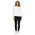 thumbnail image 4 of YELETE Women’s Oshun Cutout French Terry Long Sleeve Top, Heather Grey S, 4 of 4