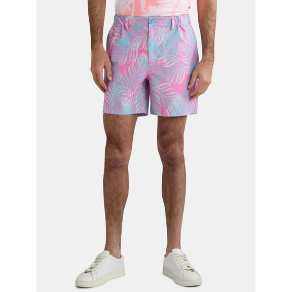 Birdie Bound Men's & Big Men's Novelty Printed Golf Shorts, 6" Inseam, Sizes XS-5XL