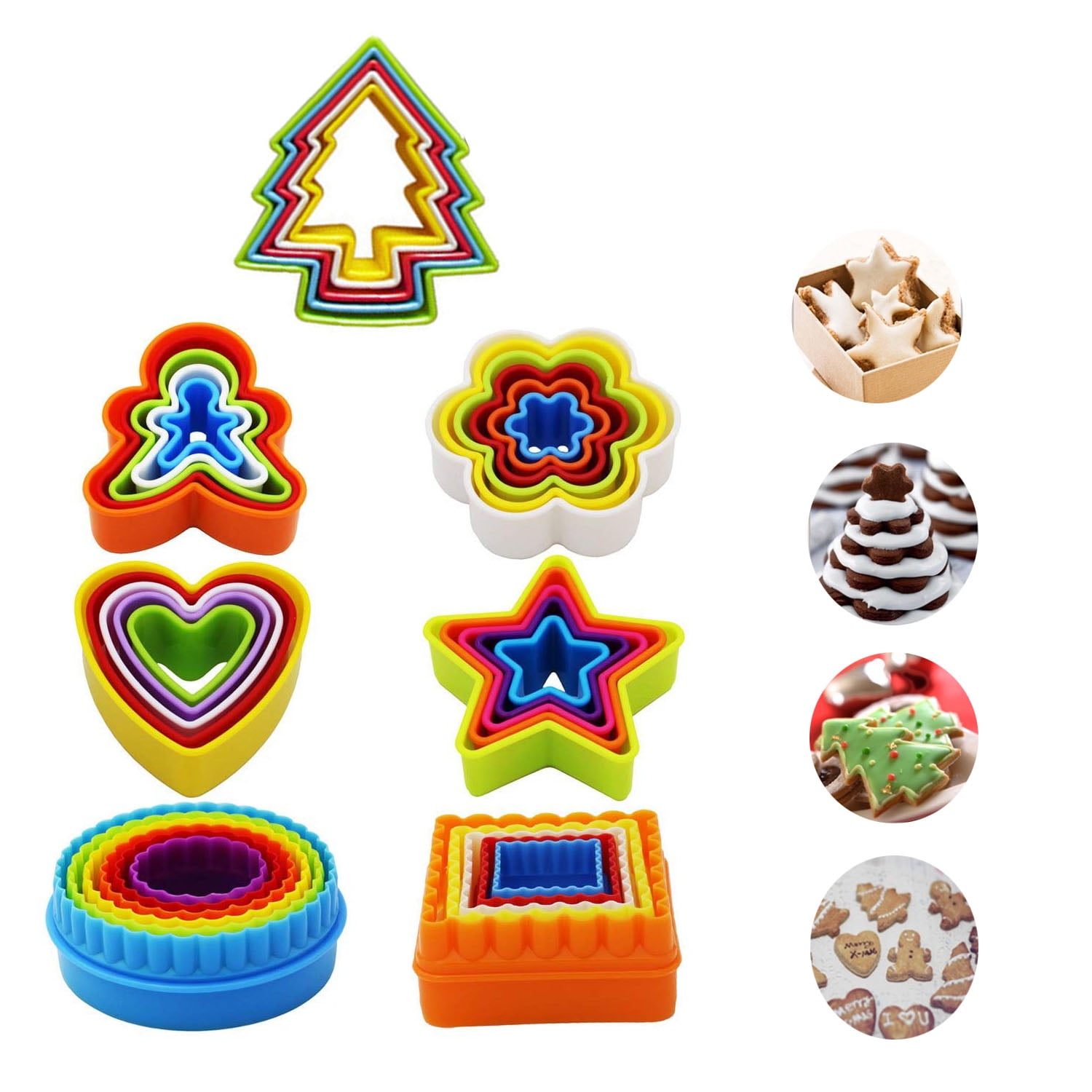 Basic Cookie Cutters Set Cake Cutter Biscuit Bread Fondant Cutters Multisize Sandwich Fondant