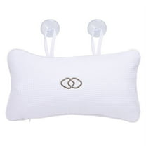 HEQUSigns Bath Pillow, Bathtub Pillow with Suction Cups, Non-Slip Bathroom Cushion Inflatable Bathroom Pillow for Headrest and Neck Support