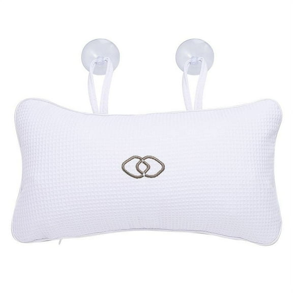 HEQUSigns Bath Pillow, Bathtub Pillow with Suction Cups, Non-Slip Bathroom Cushion Inflatable Bathroom Pillow for Headrest and Neck Support