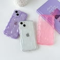 thumbnail image 6 of Case for iPhone 13 Pro Max,Cute 3D Transparent Meteorite Bubble Water Ripple Pattern Curly Wavy Frame Case,Soft TPU Shockproof Case for iPhone 13 Pro Max Phone Case 6.7 Inch,Clear Pink, 6 of 12