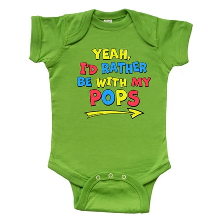 

Inktastic Yeah I d Rather be with My Pops in Red Yellow and Blue Gift Baby Boy or Baby Girl Bodysuit
