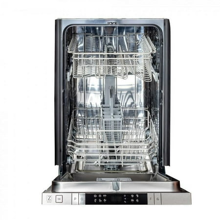 ZLINE - 18" Compact Top Control Built-In Dishwasher with Stainless Steel Tub, 40 dBa - Stainless steel