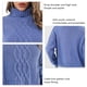 thumbnail image 4 of Suéter corto para mujer, tejido por cable, cuello alto, suéter holgado, suéter para otoño invierno, azul M, 4 of 5