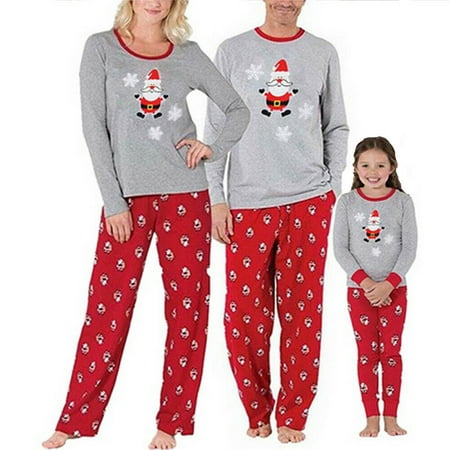 

Pudcoco Christmas Family Pajamas Set Xmas Adult Women Kids Sleepwear Nightwear Santa Claus Long Sleeve Shirt +Pants 2pcs