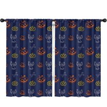 Blackout Kids Curtains,Halloween Doodle Icons Pattern Childrens Insulated Curtains Set Of 2,Bedroom Essentials,Toddler Room Decor 52"x84"