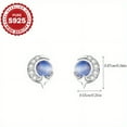 thumbnail image 5 of 1 pair of ladies earrings, S925 sterling silver moon star blue moonlight earrings, niche design, exquisite and cute, light luxury fashion earrings, low allergy 1.5 grams, Halloween and Christmas best, 5 of 6