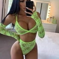 thumbnail image 2 of Women'sSexyLingerieSet2022BlackLaceShortsSolidColorTankTopCamisoleTubeTopPantySetFloralPrintLingerieSet, 2 of 5