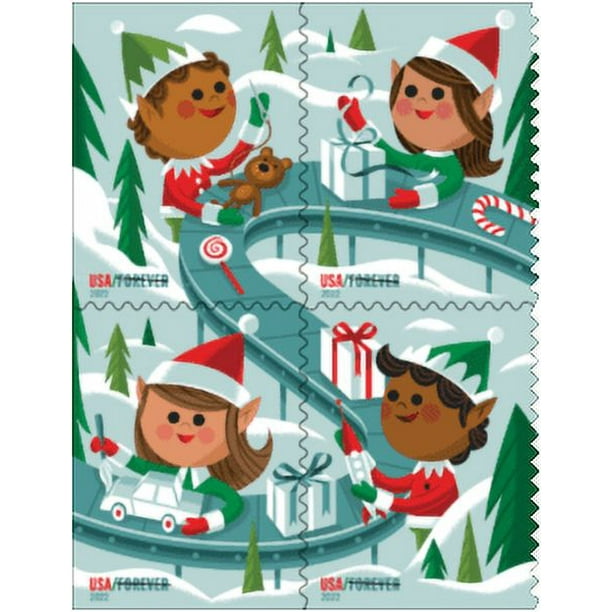 Holiday Elves USPS Forever Postage Stamp 5 Books of 20 US First  display picture 1