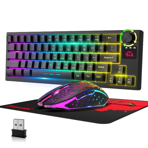 Combo Gamer LexonElec Teclado Mouse Reposamuñecas RGB