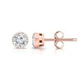 thumbnail image 1 of 14K Rose Gold Round Lab Grown Diamond Stud Earrings (0.20cttw, G-H, SI2-I1) Bezel-set, Push-backs by Diamond Wish, 1 of 3