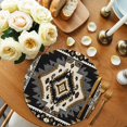 thumbnail image 2 of Round Placemats Abstract Light Brown Black Geometric 15 inch Set of 2 Table Mats for Dining Table Vintage Ethnic Style Heat Resistant Non-Slip Kitchen & Home Decorative Place Mat Set, 2 of 8