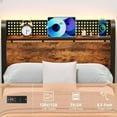 thumbnail image 6 of Furnulem Full Bed Frame with LED Lights,Industrial Storage Headboard with Charging Station,USB Port,Under Bed Storage,Wood Platform with Strong Metal Support,No Box Spring Needed, 6 of 8