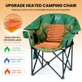 thumbnail image 4 of ABORON Padded Heated Camping Chair 2 Pack, Outdoor Folding Chair with 3 Heat Levels, Fully Padded Heated Patio Chair Portable Heavy Duty Arm Chair, Supports Up to 400lbs, Battery NOT Included, 4 of 10