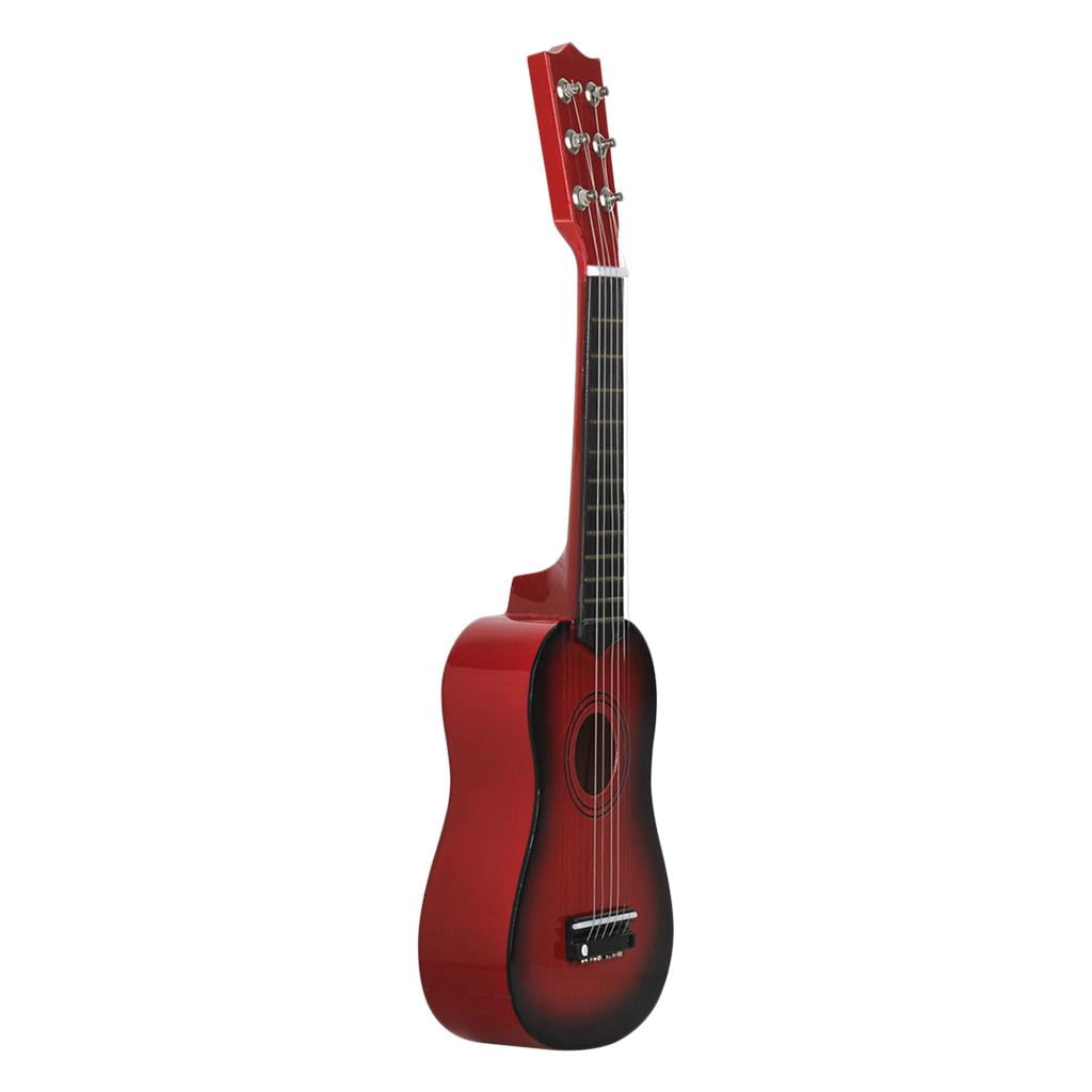 21inch 6-Strings Acoustic Folk Guitar for Beginners Novices Kids Musical - Red, as described Red02