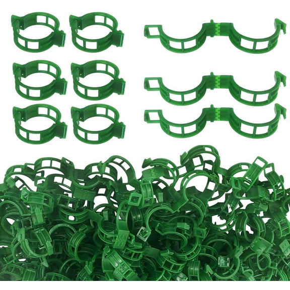 Plant Support Clips,Happon 100 Pcs Plant Clips for Climbing Plants, Reusable Garden Clips for Tomato and Other Vine Plants,Flower Stem Clips for Fixing Tomatoes, Vegetables, Cucumbers (Green)