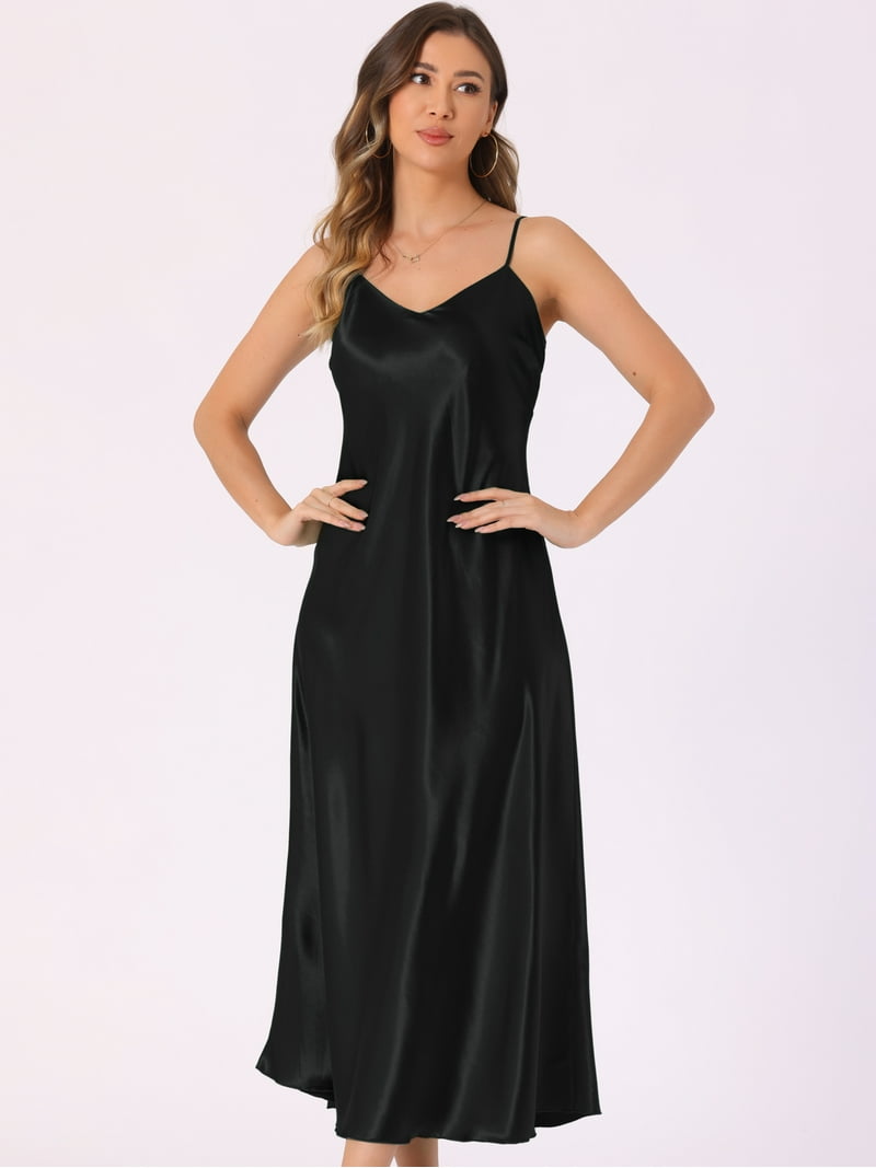 black silky long dress MAJESTIC BLACK STRAPLESS SILK SATIN MAXI DRESS | CULT MIA