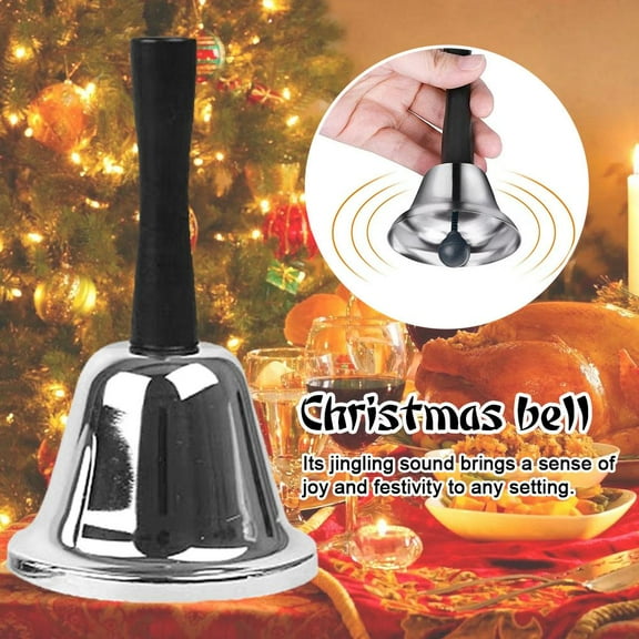 ART-YUXIN Loud and Clear stainless steel small bell 5.11*2.55in Black/Silver for attract attention
