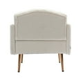 thumbnail image 5 of Modern Accent Chair, Leisure Single Sofa Chair with Rose Golden Feet, Teddy Upholstered Armchair with Highback, Reading Lounge Armchair Side Chair Furniture for Bedroom Living Room, White, 5 of 9