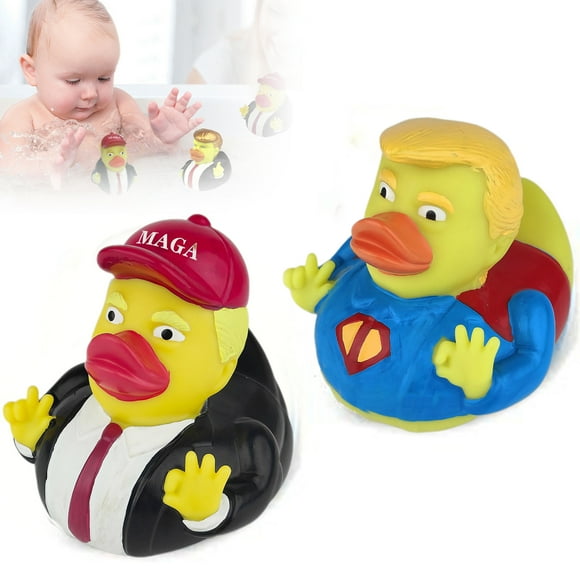 Trump Duck Bath Toy Rubber Baby Bath Duck with Trump Look Funny Water Adventure Companion for Lakes Rivers Pools Humorous Conversation Starter Photo Prop