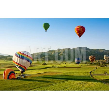 Hot Air Balloons Fly over Cappadocia is known around the World as One of the Best Places to Fly Wit Print Wall Art By Olena (Best Place To Print)