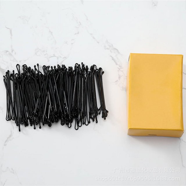 Pinza para el cabello negra de gran tamaño de 2,2" - Pasador plano puntiagudo negro para mujeres - Ideal para cabello rizado - Pinzas para el cabello para estilos de boda y fiesta - Adecuado par