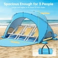 thumbnail image 6 of Raynesys Beach Tent Sun Shelter,Beach Shade Tent with UPF50+ UV Protectio for 1-3 Person,Portable Beach Tent with 2 Zippered Doors for Camping Fishing,Blue, 6 of 9