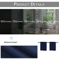 thumbnail image 5 of DONGPAI 2 Panels Blackout Kitchen Curtains, Rod Pocket 30 inch Short Curtains Cafe Curtains Bathroom Window Curtains, Navy Blue, 5 of 6