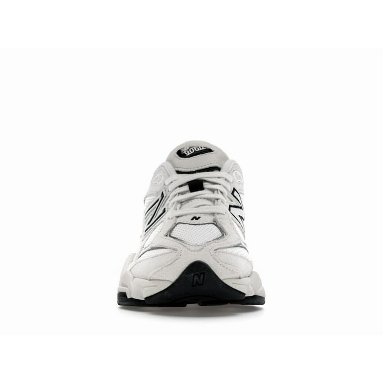 New Balance Men's 9060 White Black Metallic Silver Shoes, from