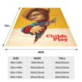 thumbnail image 4 of Childs Play Chucky Doll Blanket for Couch Bed Throw Blanket, Aesthetic Decorative Blanket for Travel Camping Comfy Blanket, Full Size Blanket, 40x50 in for Kids/Boys/Girls, 4 of 9