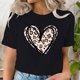 thumbnail image 4 of Camiseta con estampado de corazón de amor de leopardo para mujer, moda informal Ulzzang coreana, camisetas gráficas de manga corta para mujer, camiseta con corazón, 4 of 5