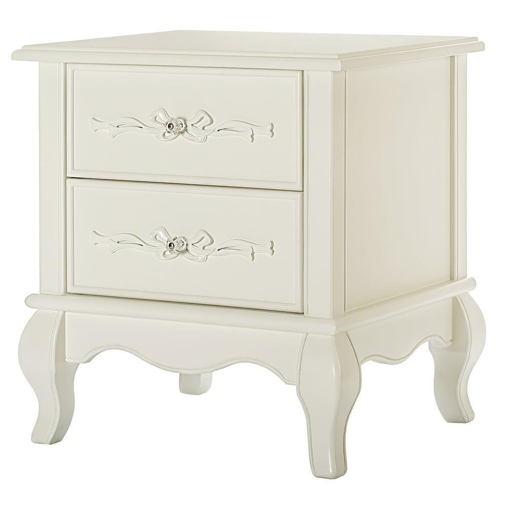 Evolur Aurora Nightstand, Ivory Lace