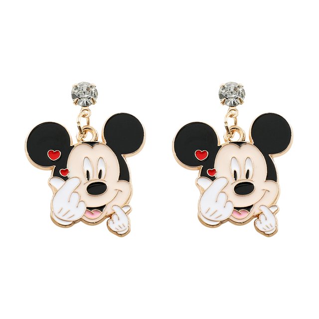 Disney-pendientes de Mickey y Minnie Mouse, aretes de dibujos animados, accesorios de joyería, 1 par