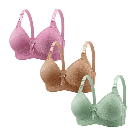 Audhol Support Bras for Women Bras for Women No Underwire Adjustable Bras Full Coverage Support Bralette Plus Size Everyday Bra Pack of 3 Everyday Bras for Women Mint Green M