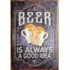 thumbnail image 1 of Letrero de aluminio retro divertido con texto en inglés "Cerveza", para garaje, cobertizo, cueva de hombre, regalo, tamaño de PubBar: 12 x 8 pulgadas, 1 of 4