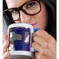 thumbnail image 2 of 3drose, Chrome, Purple, Gray and White Objects Beveled and Layered with Texture, 11oz Two-tone Blue Mug, 2 of 6