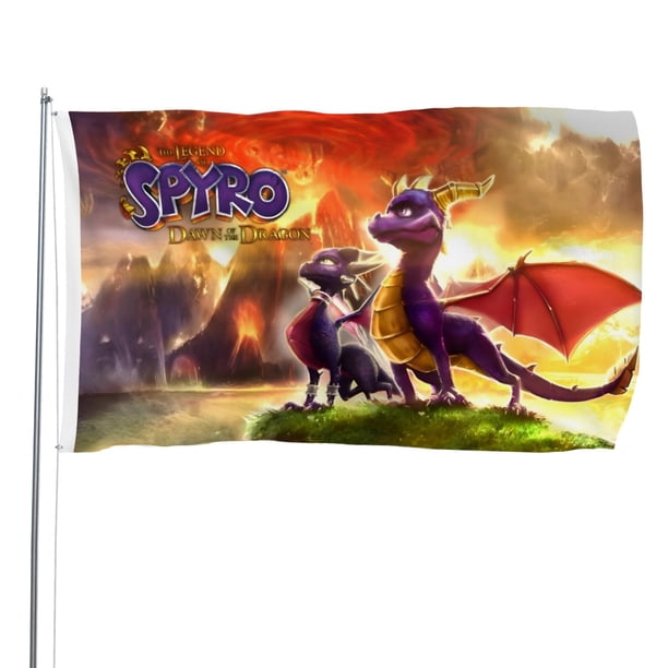 Spyro el Dragón Bandera impresa con temática, regalo perfecto para fanáticos, amigos y familiares, y adecuada para actividades al aire libre e interiores, decoraciones de fiesta. 120*180CM