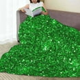 thumbnail image 6 of Honeii Green Glitter Print Fleece Blanket - Throw Blanket for Bed, Sofa, Couch, Camping, and Travel , Microplush Ultra Soft Warm Blanket-40"x30", 6 of 7