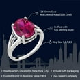 thumbnail image 2 of Gem Stone King 5.00 Cttw Red Created Ruby Ring for Women | 925 Sterling Silver | Gemstone July Birthstone | Oval 12X10MM | Available in Size 5,6,7,8,9, 2 of 6