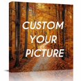 thumbnail image 2 of Orange Forest Wall Art Painting on Canvas, Fall Tree Botanical Maple Leaf Canvas Art Home Prints Wall Art Framed Modern Artwork for Living Room Bedroom Wall Decor 16x16in, 2 of 9