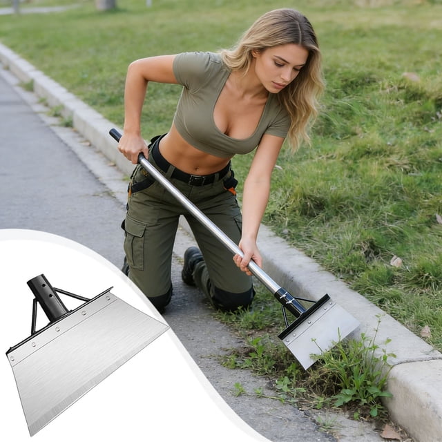 weibbin Heavy Duty Multi Functional Cleaning Shovel with Handle, Snow Removal and Garden Tool, Stainless Steel, 9.1 Inch