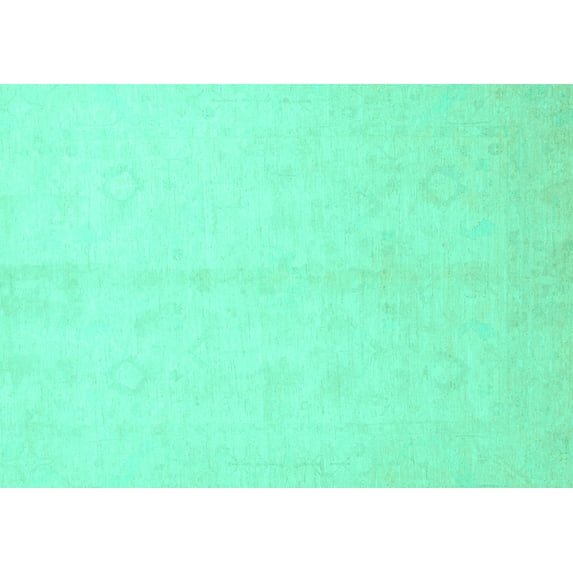 Ahgly Company Machine Washable Indoor Rectangle Oriental Turquoise Blue Traditional Area Rugs, 3' x 5'